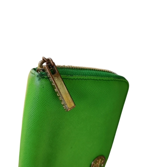 Tory Burch Lime Green Saffiano Leather Wallet - Picture 4 of 7